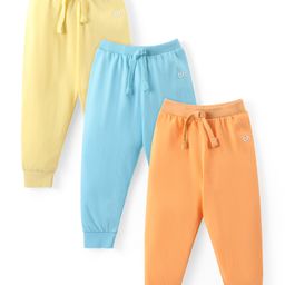 Babyhug Cotton Knit Full Length Lounge Pants Solid Colour Pack of 3 - Multicolour-image-84