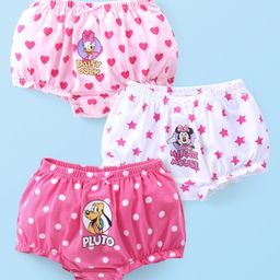 Babyhug Disney Cotton Lycra Bloomers With Minnie Mouse & Friends Graphics - Pink & White-image-38