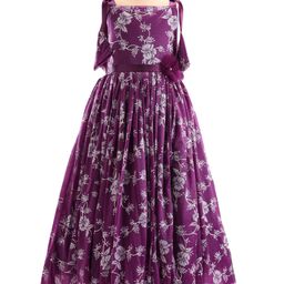 Pine Kids Woven Sleeveless Gown with Corsage Applique Floral Print - Boysenberry Purple-image-61