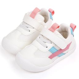 KIDLINGSS Mesh Detailed & Colour Blocked Shoes With Velcro Closure - White & Pink-picture-36
