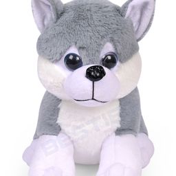 Besties Plush Husky Dog Stuffed Animal Puppy Soft Toy, Adorable Gifts Grey - Height 25 cm-image-35