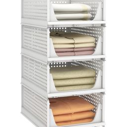 JD Fresh Polypropylene 4 Pieces Wardrobe Organizer for Storage - White-8
