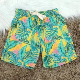 The Lion and the Fish Viscose Tropical Theme Printed Shorts - Yellow-image-55