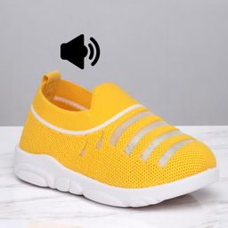 Lil Lollipop Placement Striped Musical Shoes - Yellow-image-74