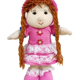 Tickles Beautiful Doll With Flower Dress Soft Stuffed Plush Toy for Kids Girls Birthday Gift (Size: 32 cm Color: Pink)-picture-45
