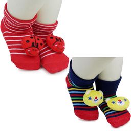 NESKA MODA Kids-Unisex Set Of 2 Ankle Length Cotton Socks-61