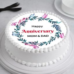 Mom Dad Love Anniversary Cake-image-99