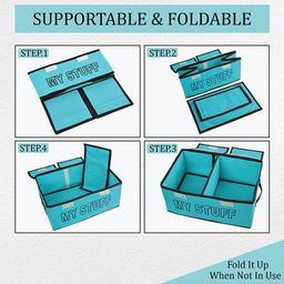 Kuber Industries Green & Black Printed 2 Partition Drawer Organiser image 5