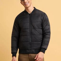 Forever 21 Black Regular Fit Quilted Bomber Jacket-image-40