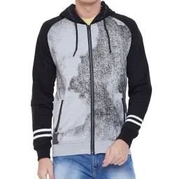 Duke Grey & Black Raglan Sleeves Hoodie-29