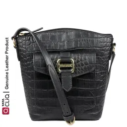 Hidesign Lotus 01 Sb Black Textured Medium Sling Handbag-image-18