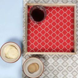 VarEesha Moroccan Mango Wood 10 Inch Square Tray - Set of 1-96