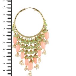 Aatmana Peach & Green Classic Hoop Earrings for Women image 3