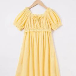Edheads Kids Yellow Cotton Embroidered Dress-picture-13
