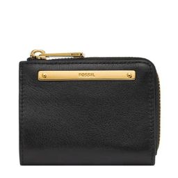 Fossil Liza Black Solid Zip Around Wallet for Women-picture-15