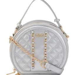 Globus Silver Embellished Small Handbag-46
