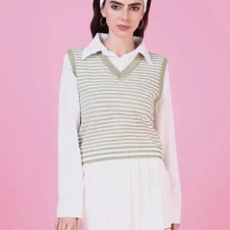 SHOWOFF Green Striped Top-picture-29