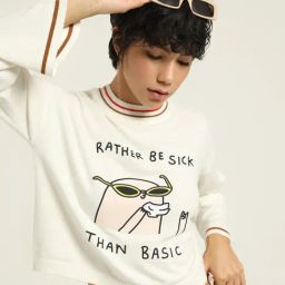 Only Off White Graphic Print Crop T-Shirt-42
