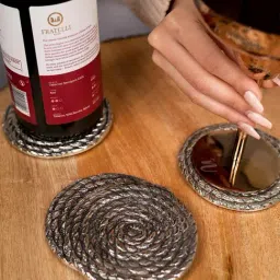 Gibox Silver Aluminium Coasters - Set Of 4-image-81