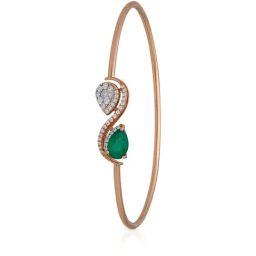 Malabar Gold and Diamonds 18k Rose Daimond Oval Bangle-image-51