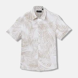 Antony Morato Kids Beige & White Printed Shirt-image-30