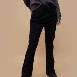 Ginger by Lifestyle Black Cotton Mid Rise Bootcut Jeans-picture-13