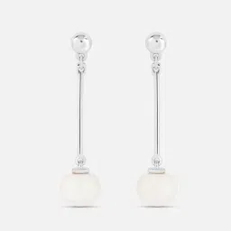 Swaying Pearl Silver Drop Earrings for Women 925 Silver-image-97