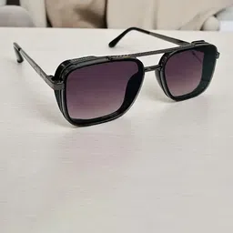 SPADEACES Men Black Lens & Black Square Sunglasses with-image-61