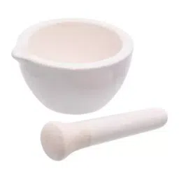 Supertek 1500 ml Porcelain Mortar and Pestle With Spout, White Color, CH11605/7 image 2