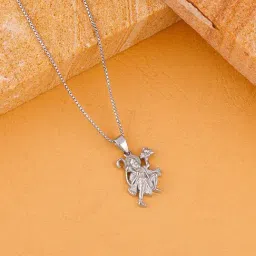 GIVA 925 Silver Anjaneya Pendant With Link Chain For For Men-image-71