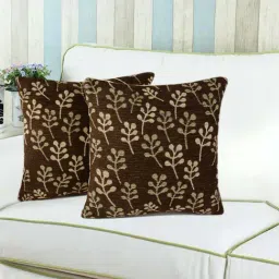 Saral Home Brown Chenille Cushion Covers - Set of 2-image-60