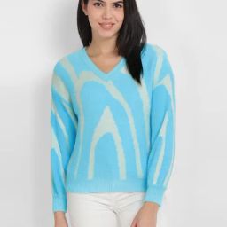 Allen Solly Blue Self Pattern Sweater-image-33