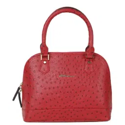 BELLADAMA Marrisa Red Textured Medium Handbag-10