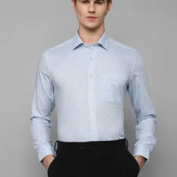 Louis Philippe Blue Cotton Slim Fit Printed Shirt-picture-14