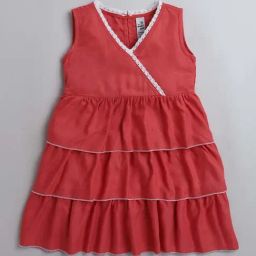 The Magic Wand Kids Red Regular Fit Dress-image-12