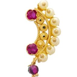 Waman Hari Pethe Jewellers 18k Gold Nosepin for Women-image-60