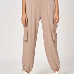 Ajile by Pantaloons Beige Cotton Plain Joggers-image-95