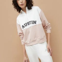KAPPA Pink & White Cotton Color-Block Sweatshirt-picture-17