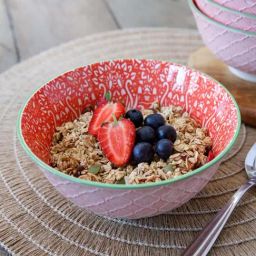 KitchenCraft Victorian Style Red Stoneware Bowl-43