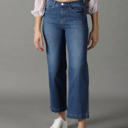 SHOWOFF Blue Regular Fit High Rise Jeans-image-67