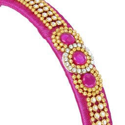 AKSHARA Girls Pink Set of 2 Beaded Hair Accessory Set image 3