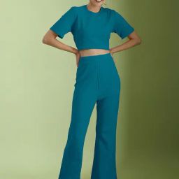 SELVIA Teal Blue Maxi Co-Ord Set-picture-33