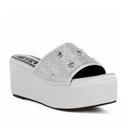 London Rag Women's White Ethnic Wedges-68