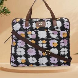 Caprese Enora Black Printed Laptop Bag-42