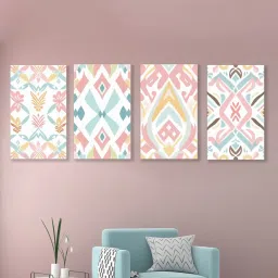Nestroots Vibrant Colorful Canvas Art Stretch Canvas Frame Wall Painting - Set of 4 image 1