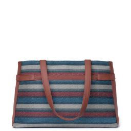 ZOUK Multicolor Striped Large Laptop Tote Handbag image 3
