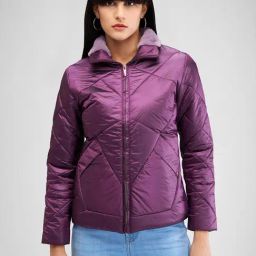 Spykar Purple Regular Fit Puffer Jacket-image-58