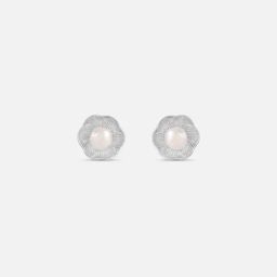 Artistic Pearl Silver Stud Earrings for Women 925 Silver-image-5