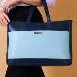 Caprese Ryma Navy Laptop Bag-image-16