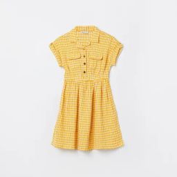 Fame Forever by Lifestyle Girls Ocre Cotton Checks Dress-picture-46